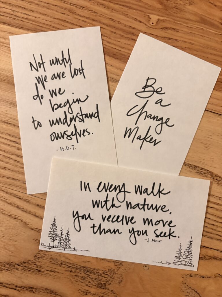 a collection of notecards with various quotes